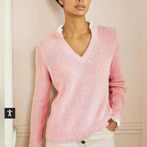 Boden pink fluffy ribbed mixed sweater US 6 EUC 🥰